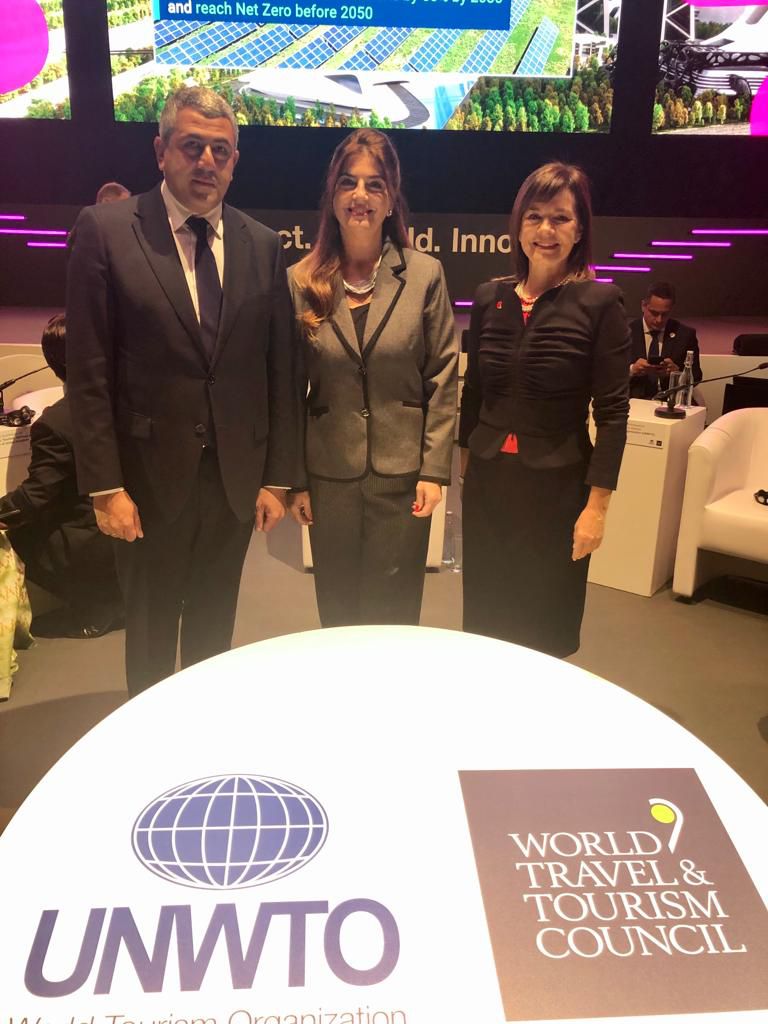 Zurab Pololikashvili, Secretary-General of the World Tourism Organisation (UNWTO), Daniela Otero, CEO of Skål International and Julia Simpson, CEO of the World Travel and Tourism Council, at the UNWTO, WTTC & WTM Ministers' Summit 2021.